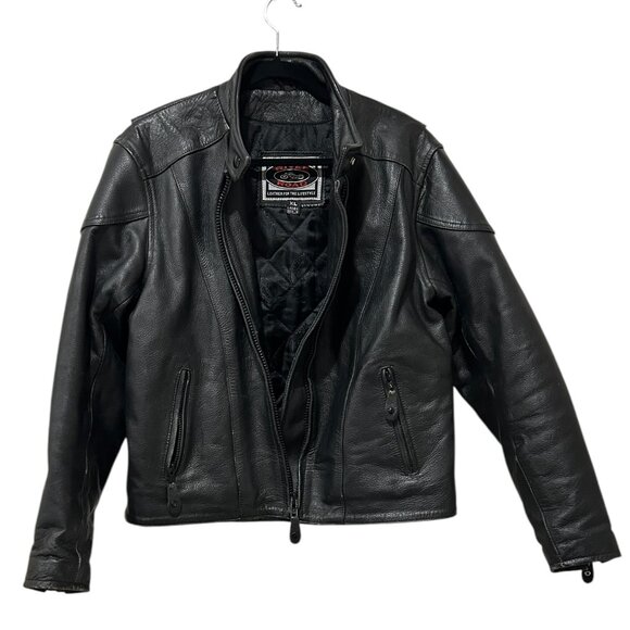 River Road Jackets & Blazers - River Road Vintage Leather Biker Jacket • Women’s XL‎ • Lace Sides Heavy Moto